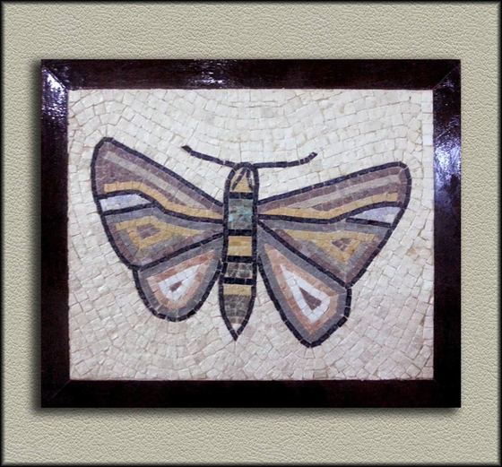 Framed mosaic of a butterfly